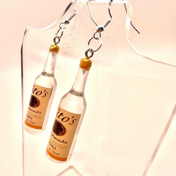Tito’s Vodka Earrings - Alcohol Bottle Earrings - New Years Party Earrings - Picture 6 of 10